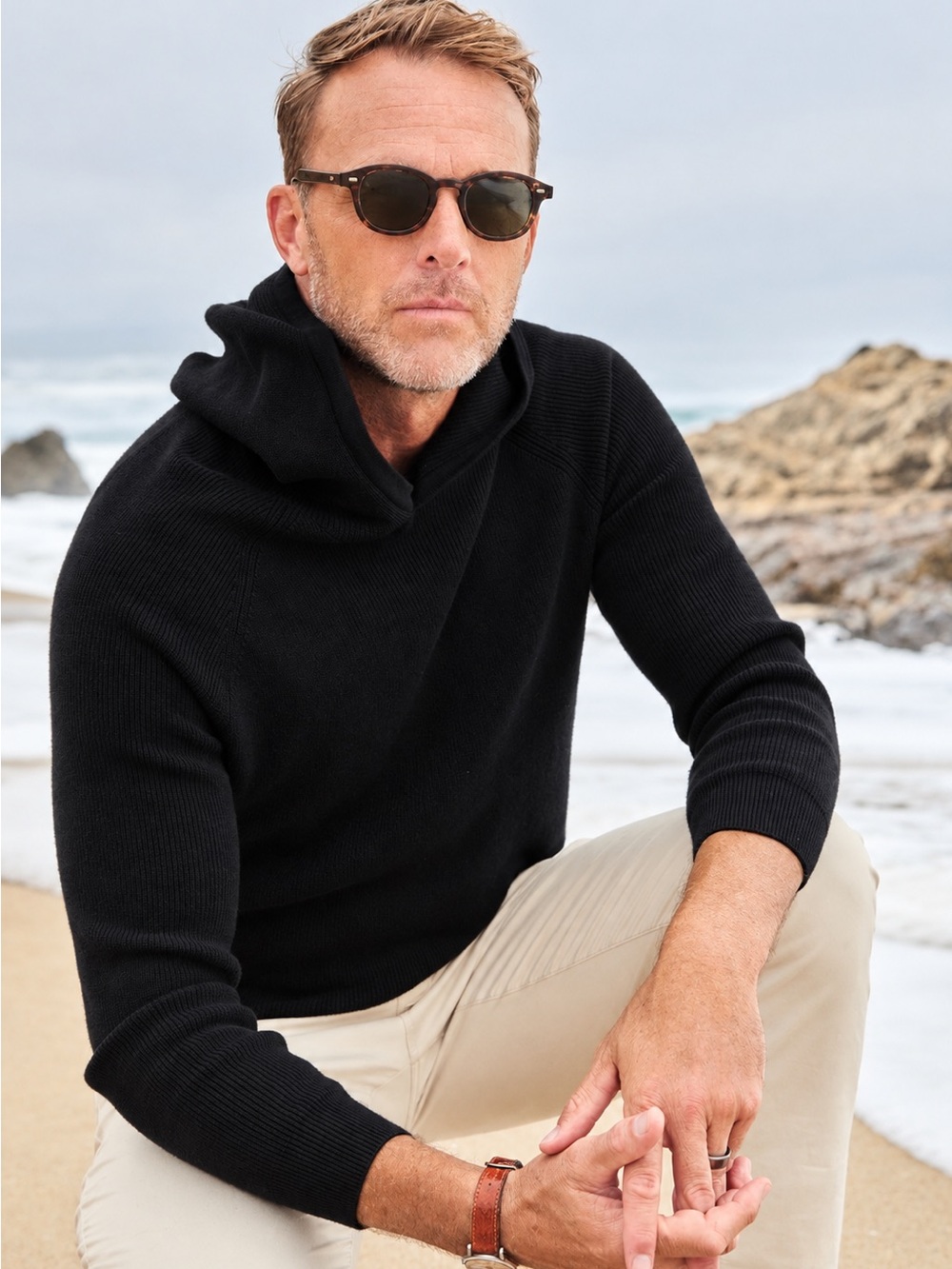 Collars & Co Double Knit Premium Cotton Hoodie Sweater Black XL New